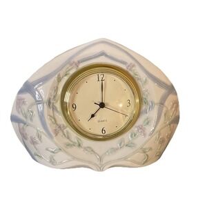 Vintage Detailed Floral LLADRO MANTLE CLOCK Tested WORKING Fairy Cottage Core